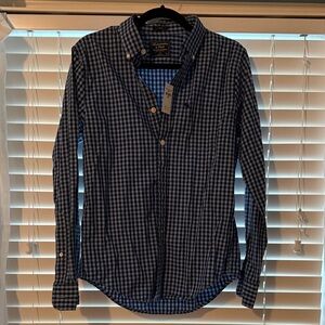 Abercrombie & Fitch Navy Checkered Button Down Shirt